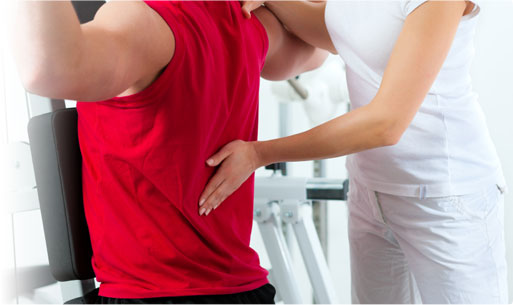 Female patient doing shoulder exercises